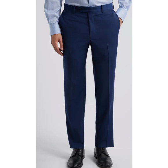 NWOT Men's Peter Millar Dress Pants Navy Blue Check Wool Pants 40/41